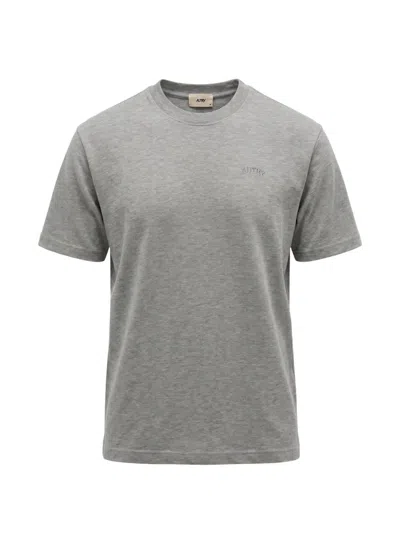 Autry Logo-embroidered T-shirt In Gray