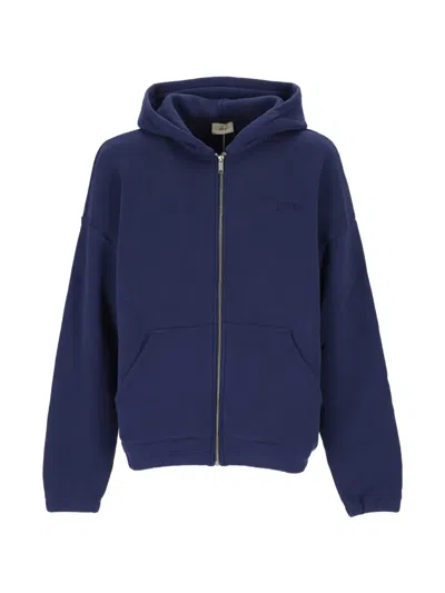 Autry Logo-embroidered Zip-up Hoodie In Blue