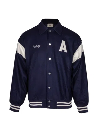 Autry Logo-patch Panelled Jacket In Blue