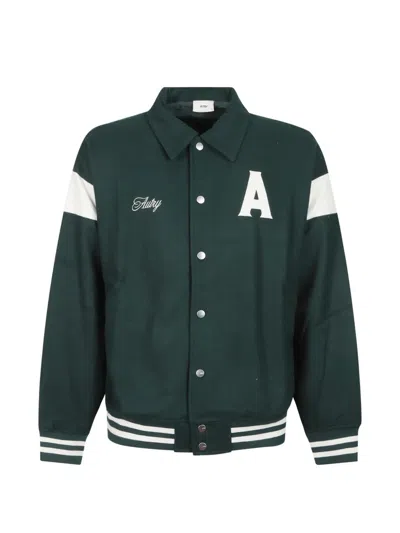 Autry Logo-patch Varsity Jacket In Green