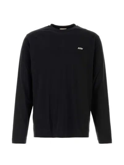 Autry Logo-print Long-sleeve T-shirt In Black