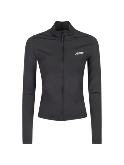 Autry Logo-print Zip-up Jacket In Gray