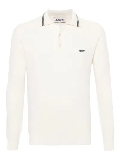 Autry Long-sleeve Polo Shirt In White