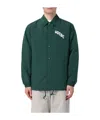 Autry Classic Collar Button-up Jacket With Ribbed Hems In Green