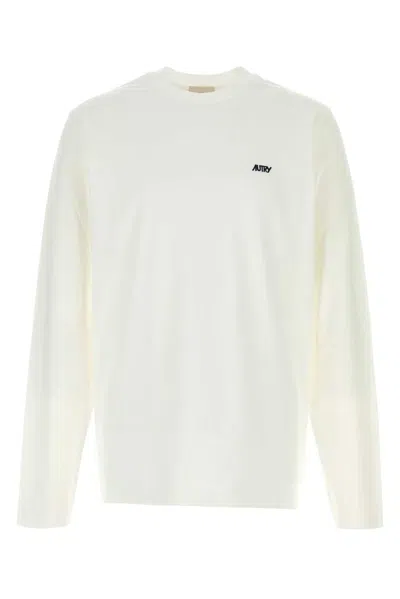Autry Long-sleeve Embroidered Logo Tee In White
