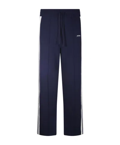 Autry Logo Patch Drawstring Trousers In Blue