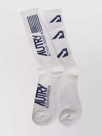 Autry Lotus Socks Featuring Contrast Detailing In White
