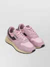 Autry Low Burgundy Sneakers With Rubber Sole And Suede Panels In Pink