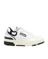 Autry White Low Top Sneakers With Black Details And Logo Patch In Leather And Suede Man In White