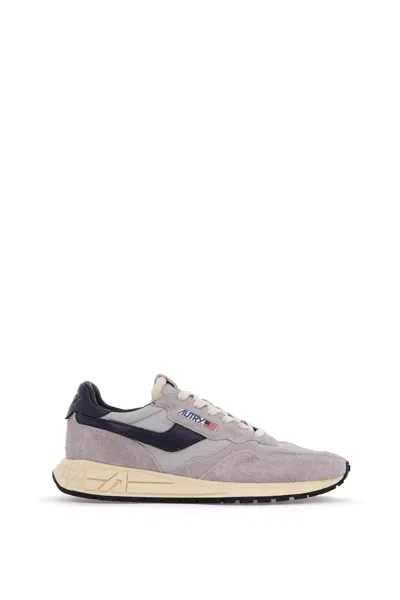 Autry Reelwind - Suede And Technical Textile Trainer In Grey