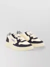 Autry Low Double Leather Sneakers With Glitter Detail