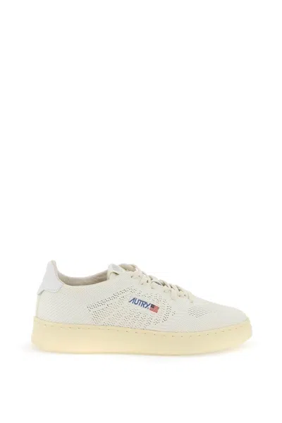 Autry Medalist Easeknit Low Fabric Sneakers In Ivory