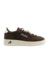 Autry Low-top Suede Sneakers With Rubber Sole And Lace-up Closure In Green