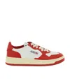 Autry Low Leather Sneakers Panelled Design In Red