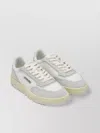 Autry Low Leather And Mesh Trainer With Rubber Sole In Neutral