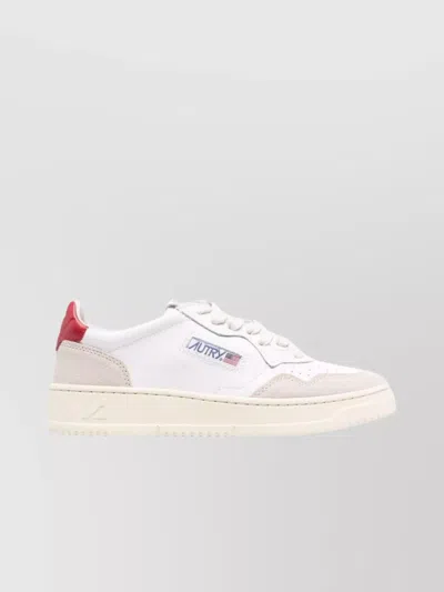 AUTRY LOW LEATHER AND SUEDE SNEAKERS WITH CONTRAST