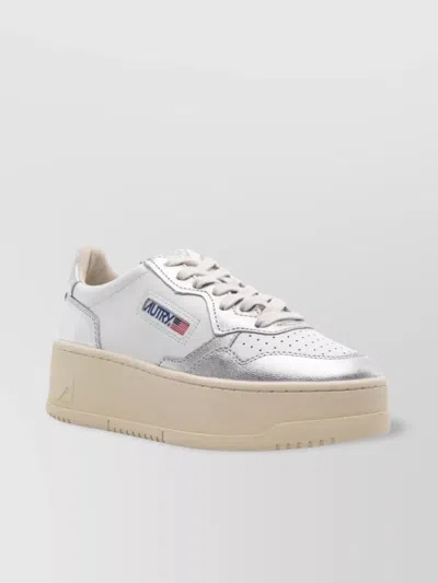 Autry Low Leather Sneakers Metallic Finish
