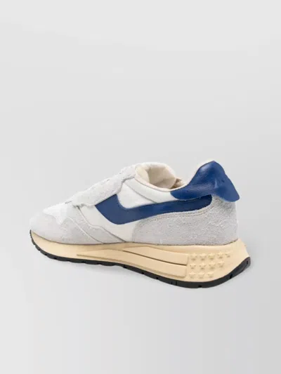 Autry Low Leather Sneakers With Contrasting Branded Heel
