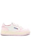 Autry Sneakers Medalist Low In Pelle Bicolore Bianco E Rosa In Pink & Purple