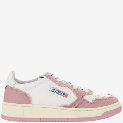 Autry Low Medalist Leather Sneakers In Pink