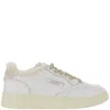 Autry Medalist Shearling-trimmed Leather Sneakers In White