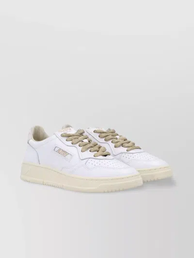 Autry Low Medalist Padded Perforated Sneakers In White