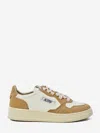 Autry Panelled Low Top Sneakers With Perforated Toe In Brown