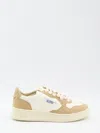 Autry Panelled Low Top Sneakers With Perforated Toe In Brown