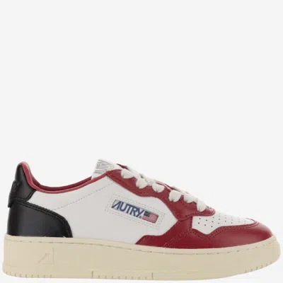 Autry Kids' Low Medalist Sneakers In Bianco/rosso