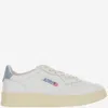 Autry 'medalist Low' White Sneakers With Navy Blue Heel Tab In White