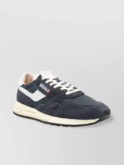 Autry Low Nylon Sneakers Suede Panels In Blue