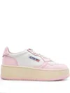 Autry Medalist Platform Leather Sneakers In Blush Bride