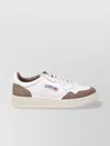 Autry Low Sneaker With Contrast Panels And Perforated Detailing In White
