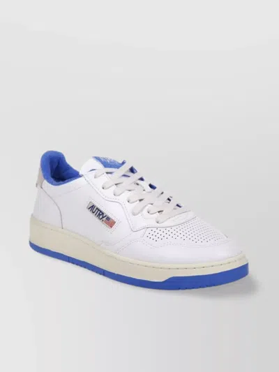 Autry Low Sneaker With Contrast Sole And Perforated Design