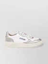 Autry Low Sneaker With Metallic Accents And Perforated Detailing