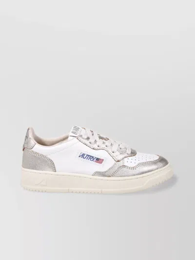 Autry Low Sneaker With Metallic Accents And Perforated Detailing