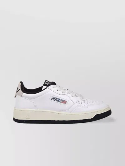 Autry Low Sneaker With Perforated Design And Rubber Sole In White