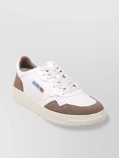 Autry Low Sneaker With Suede Accents And Perforated Toe Box In Multi