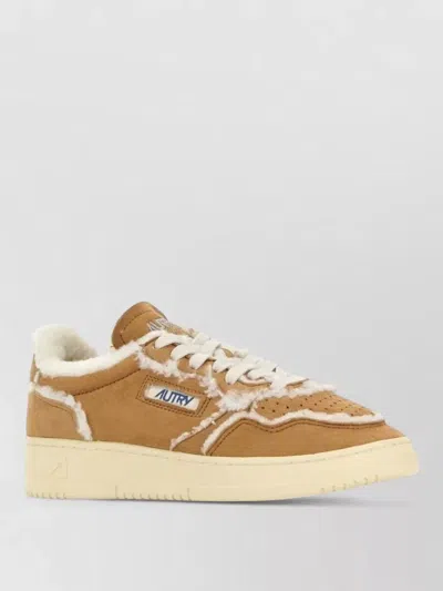 Autry Low Sneakers Perforated Detailing Rubber Sole Silk Nylon In Multi