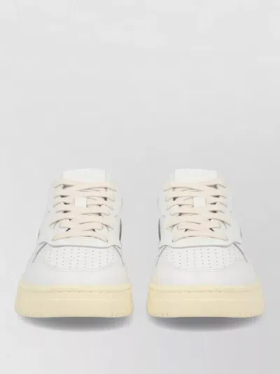 Autry Low Sneakers Perforated Upper Contrast Heel Tab In White