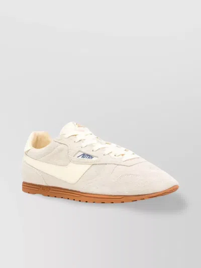 Autry Low Suede Leather Sneakers With Perforated Toe