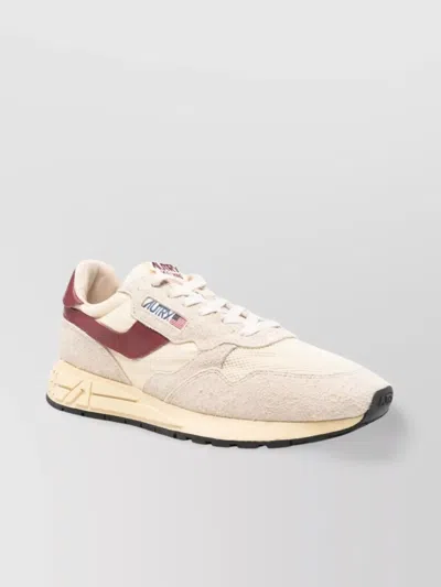 Autry Low Suede Net Sneakers With Contrast Panel In Multi