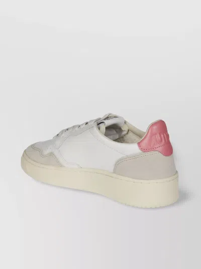 Autry Low Suede Sneakers Contrast Heel In White