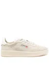 Autry Low-top Beige Suede Sneakers In White