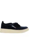 Autry Low-top Bow-detail Velvet Sneakers In Blue