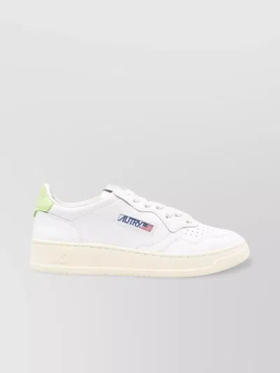 Autry Low Top Calf Leather Panelled Sneakers In White