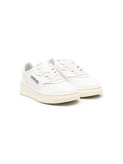 Autry Kids' Logo-patch Low-top Sneakers In White