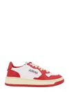 Autry Pink And White 'medalist' Low Top Sneakers