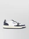 Autry 'medalist' White And Black Low Top Sneakers With Logo Patch
