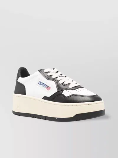 Autry Low Top Leather Sneakers Platform In White